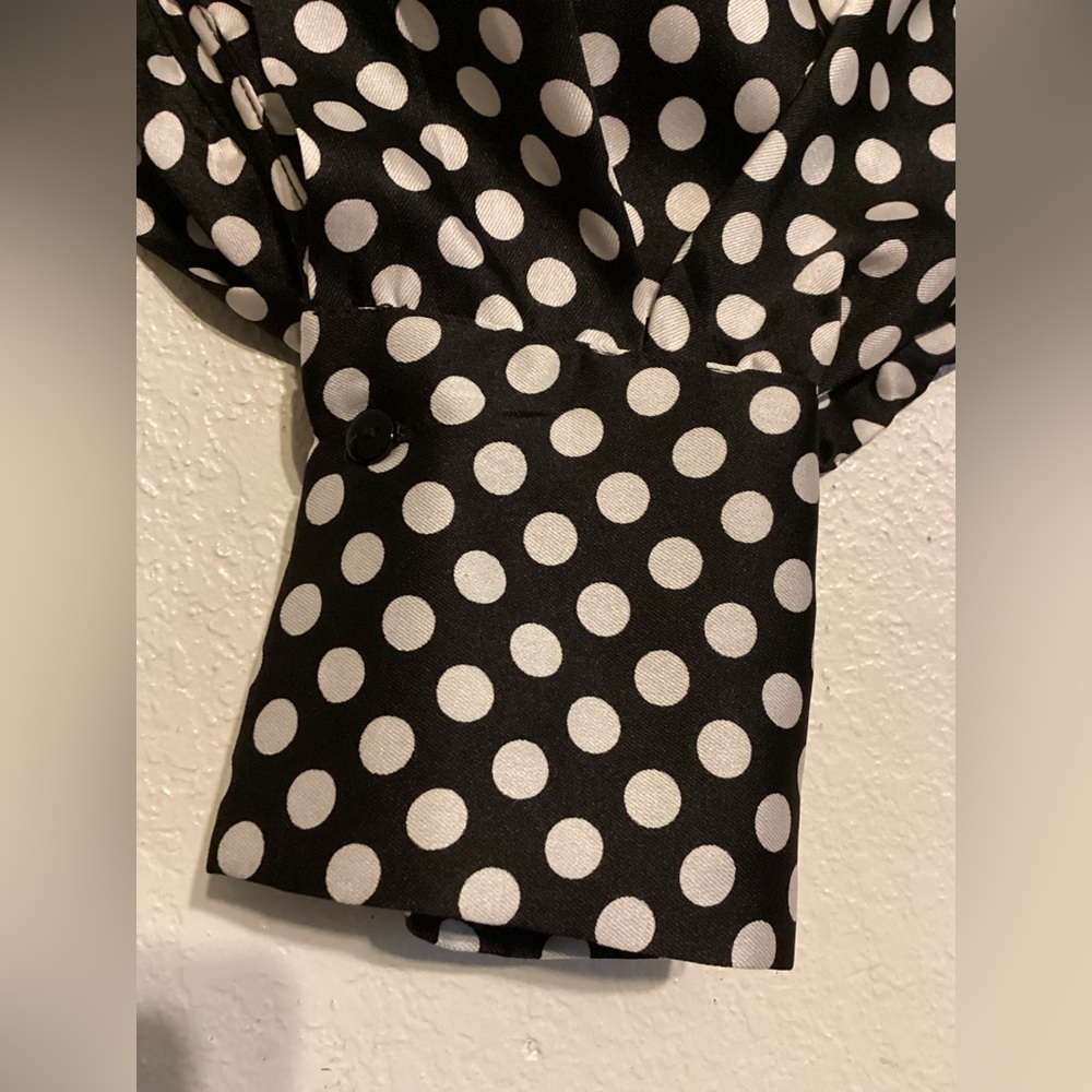 New Zara Black And White Polka Dot Dress - Picture 8 of 16